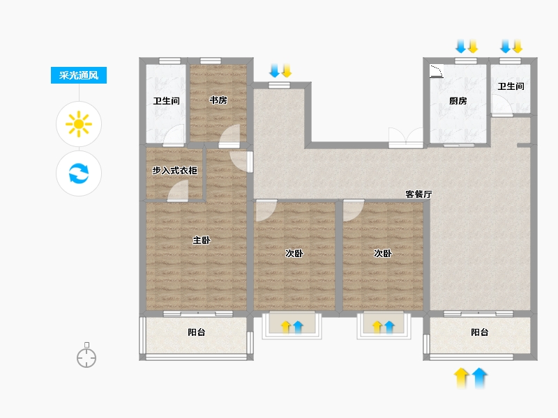 江苏省-无锡市-保利吴樾东方-119.99-户型库-采光通风