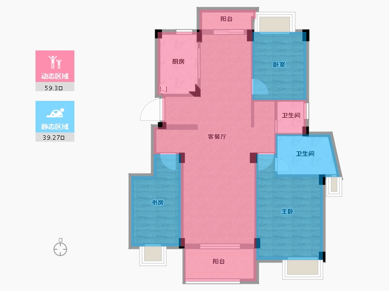 江西省-九江市-国豪美庐湾-88.06-户型库-动静分区