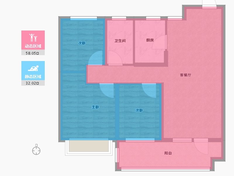 山东省-烟台市-瑞东・瑞学府-80.01-户型库-动静分区