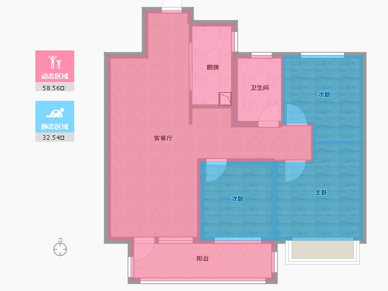 山东省-烟台市-瑞东・瑞学府-80.80-户型库-动静分区