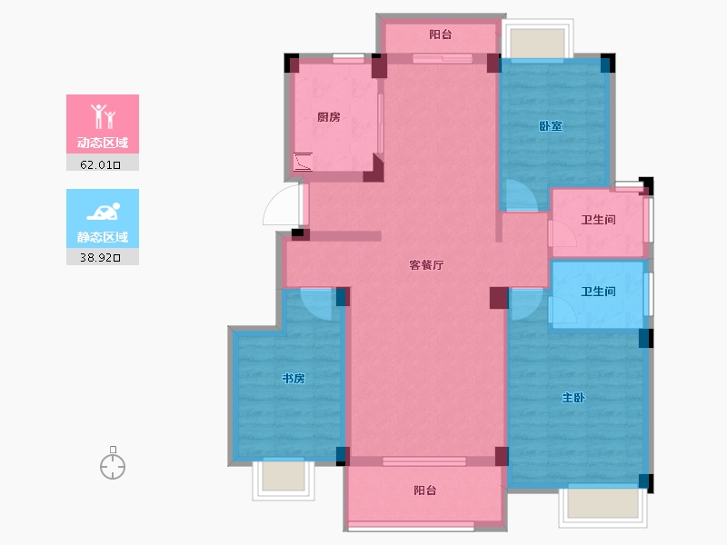 江西省-九江市-国豪美庐湾-90.02-户型库-动静分区