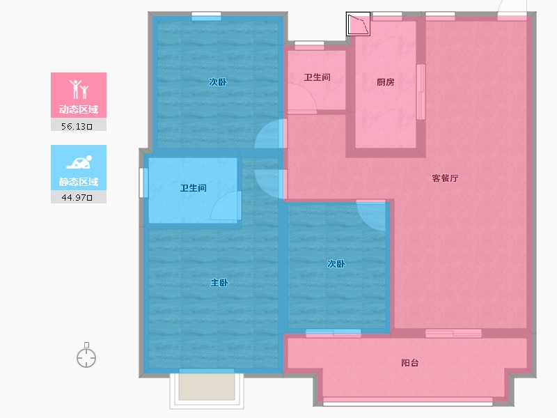 山东省-德州市-中梁金麟府-89.59-户型库-动静分区