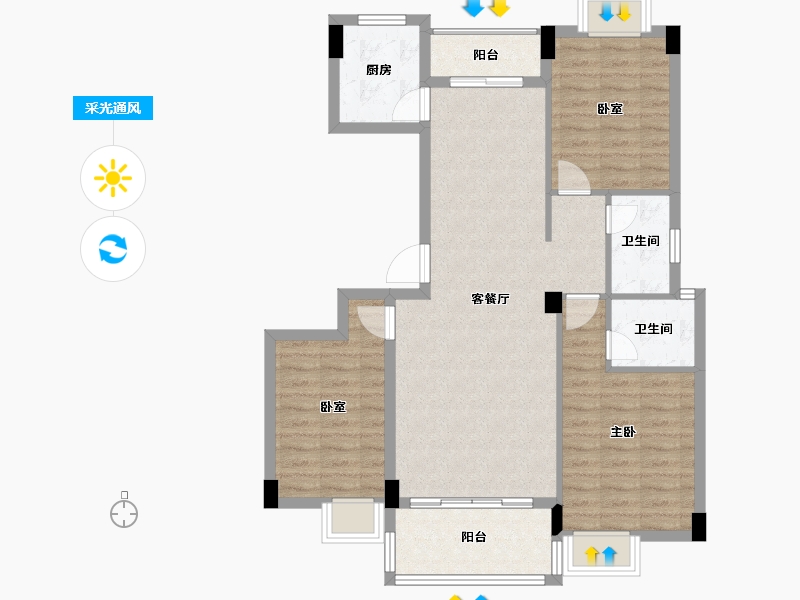 江西省-九江市-君悦府-92.03-户型库-采光通风