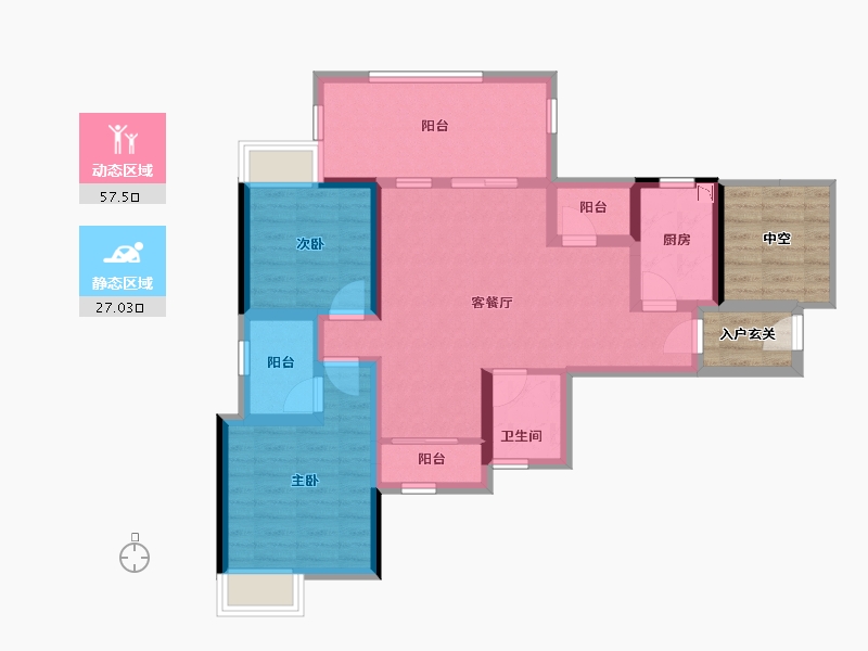 四川省-攀枝花市-中央公园-82.88-户型库-动静分区