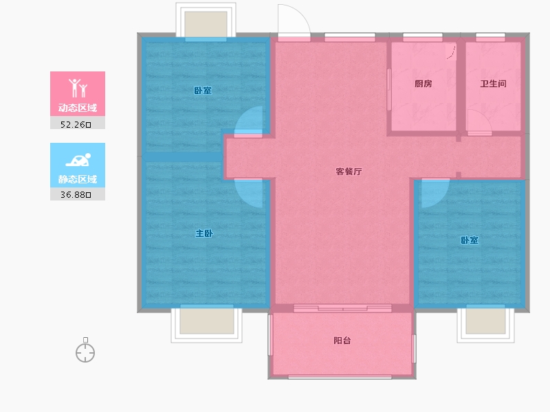 江西省-九江市-晨光・博学府-80.07-户型库-动静分区