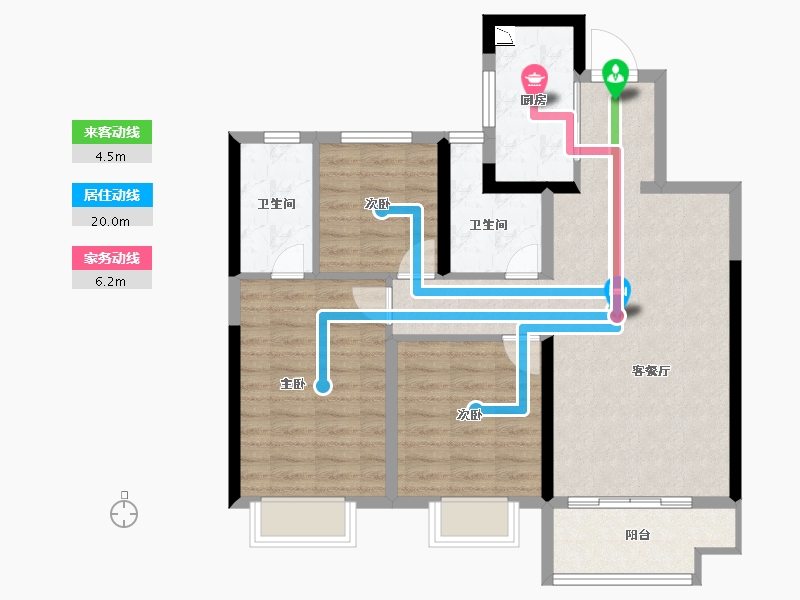 江西省-九江市-金科・财富名门-84.06-户型库-动静线