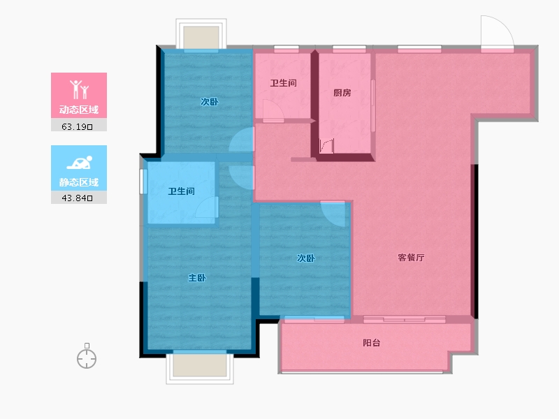 江西省-九江市-金科・财富名门-96.86-户型库-动静分区