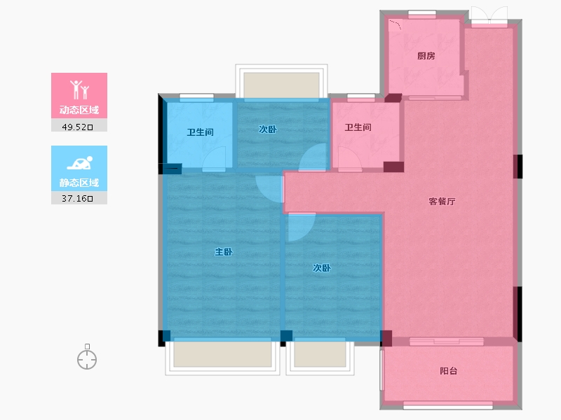 浙江省-衢州市-志城・上东府-78.43-户型库-动静分区