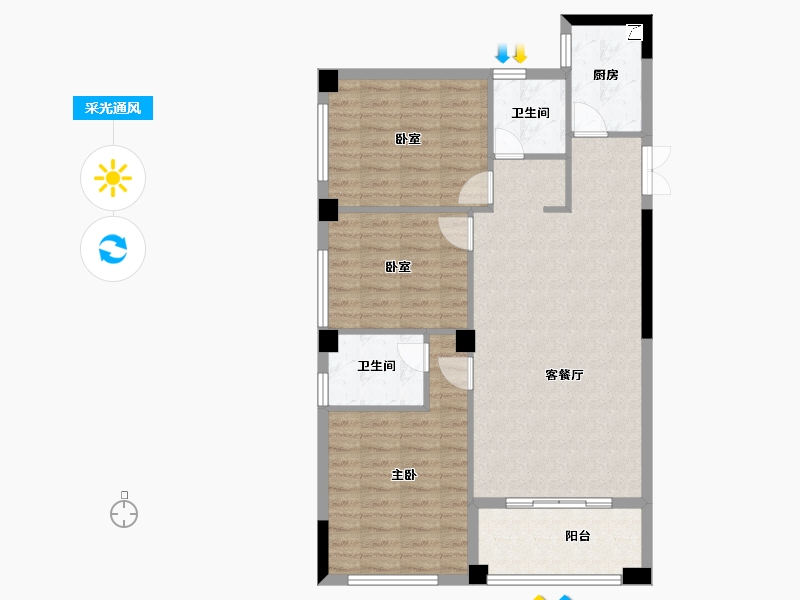 浙江省-衢州市-润城・梅林印象-89.06-户型库-采光通风