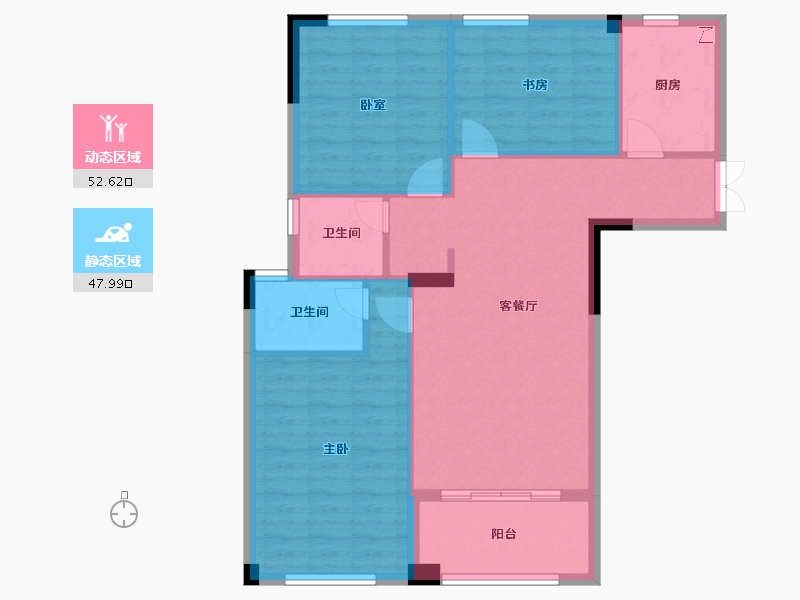 浙江省-衢州市-润城・梅林印象-91.28-户型库-动静分区