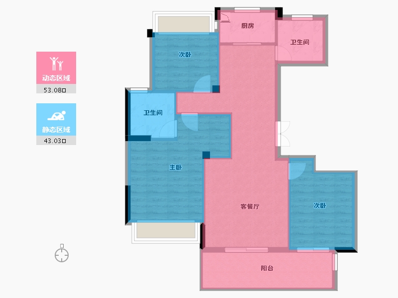 浙江省-衢州市-志城・上东府-87.23-户型库-动静分区