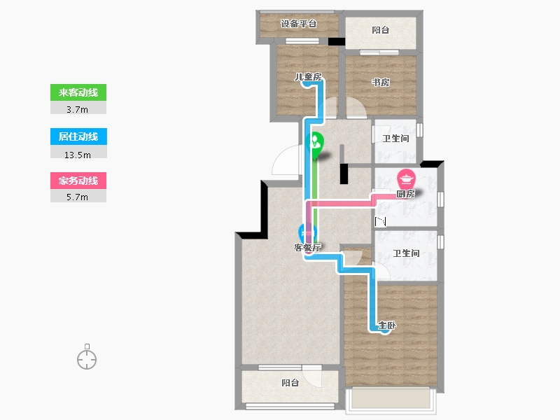 浙江省-衢州市-云澜府-87.60-户型库-动静线