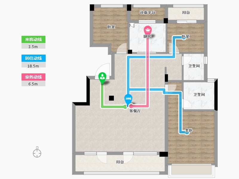 浙江省-衢州市-云澜府-106.69-户型库-动静线