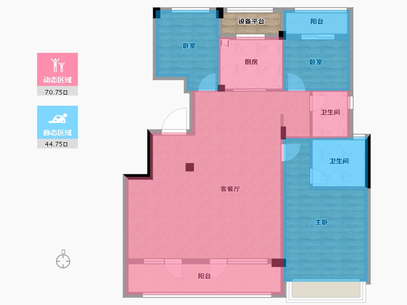 浙江省-衢州市-云澜府-106.69-户型库-动静分区