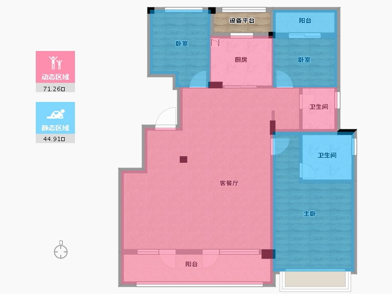 浙江省-衢州市-云澜府-106.90-户型库-动静分区