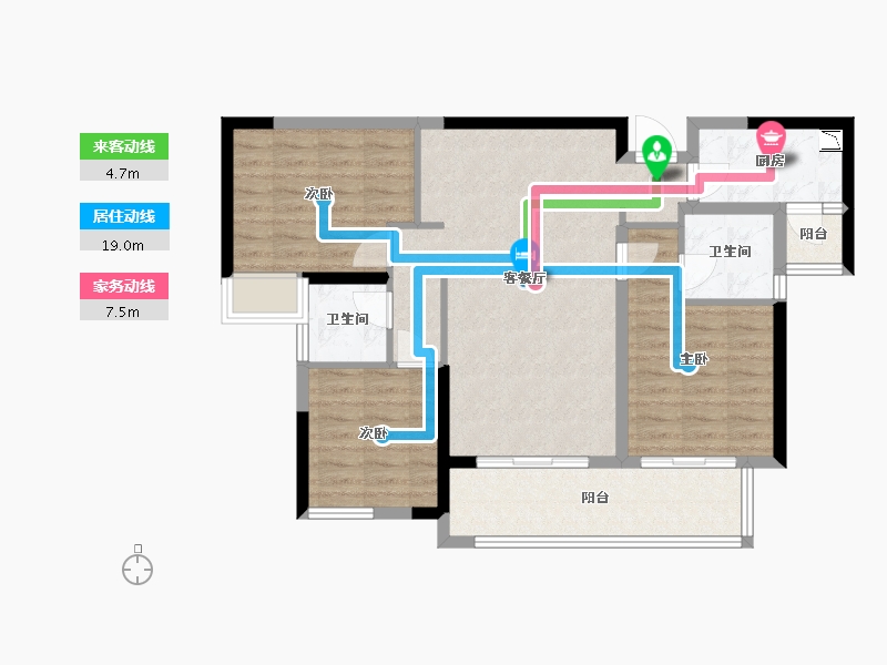 四川省-成都市-中铁城温江-85.59-户型库-动静线