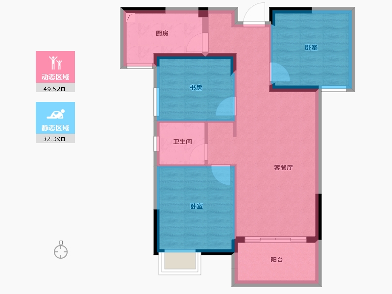 湖北省-武汉市-帝大・御�Z城-73.20-户型库-动静分区