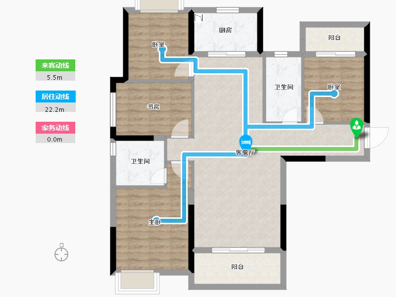 湖北省-武汉市-帝大・御�Z城-100.06-户型库-动静线