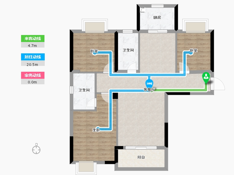 湖北省-武汉市-帝大・御�Z城-90.81-户型库-动静线