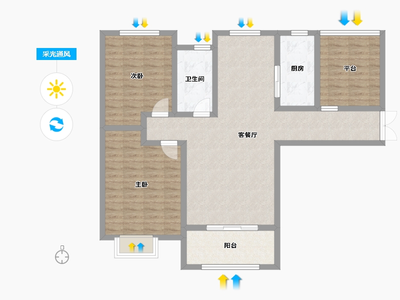 河南省-洛阳市-君河湾・领潮-97.86-户型库-采光通风