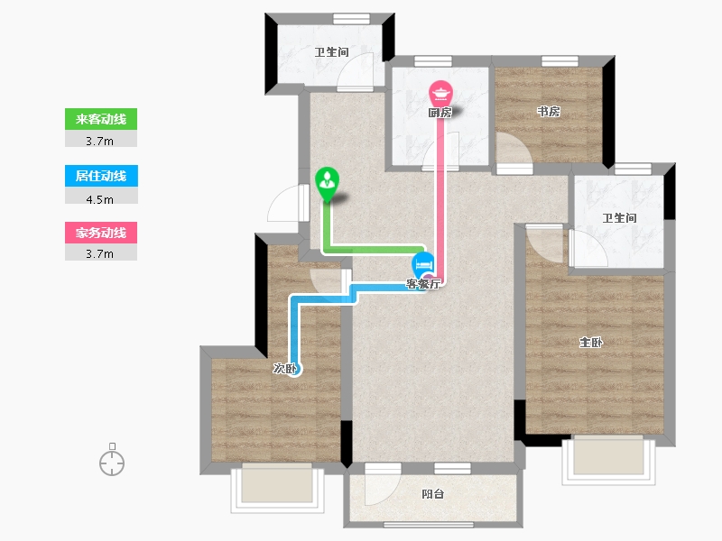 辽宁省-大连市-金科集美郡-68.52-户型库-动静线