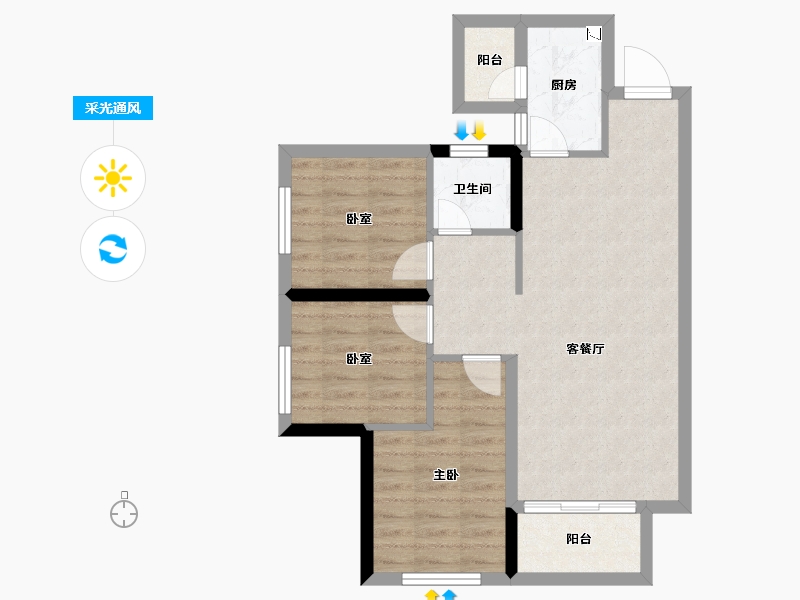 四川省-南充市-天誉.锦樾-68.00-户型库-采光通风