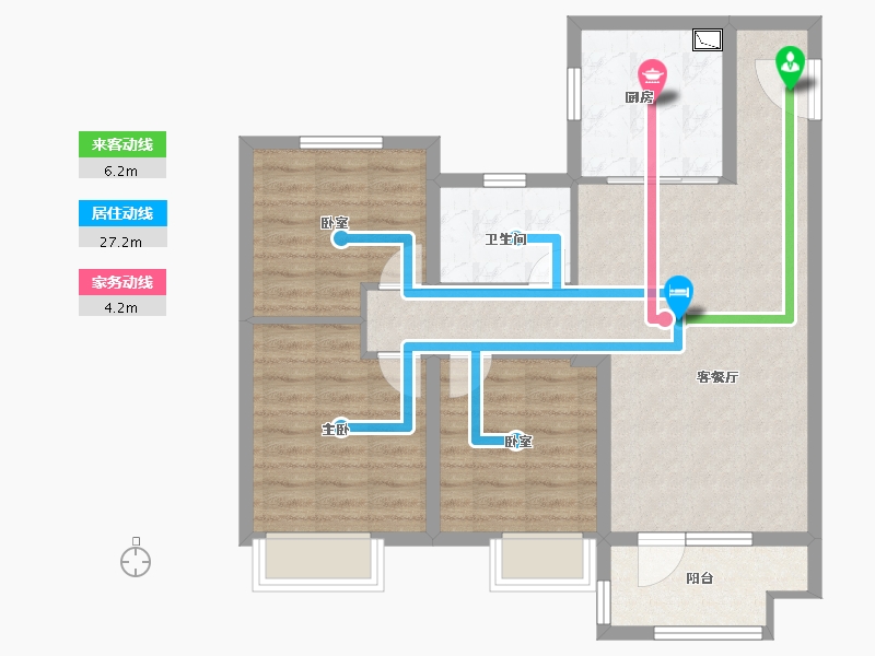 山东省-潍坊市-中梁龙玺台-81.74-户型库-动静线