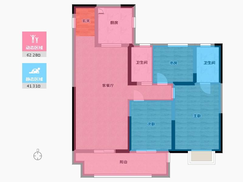 江苏省-常州市-桃李东方-92.00-户型库-动静分区