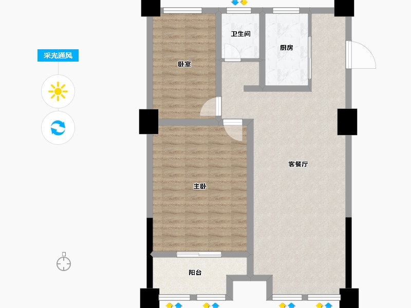 安徽省-宿州市-凤鸣广场-85.71-户型库-采光通风