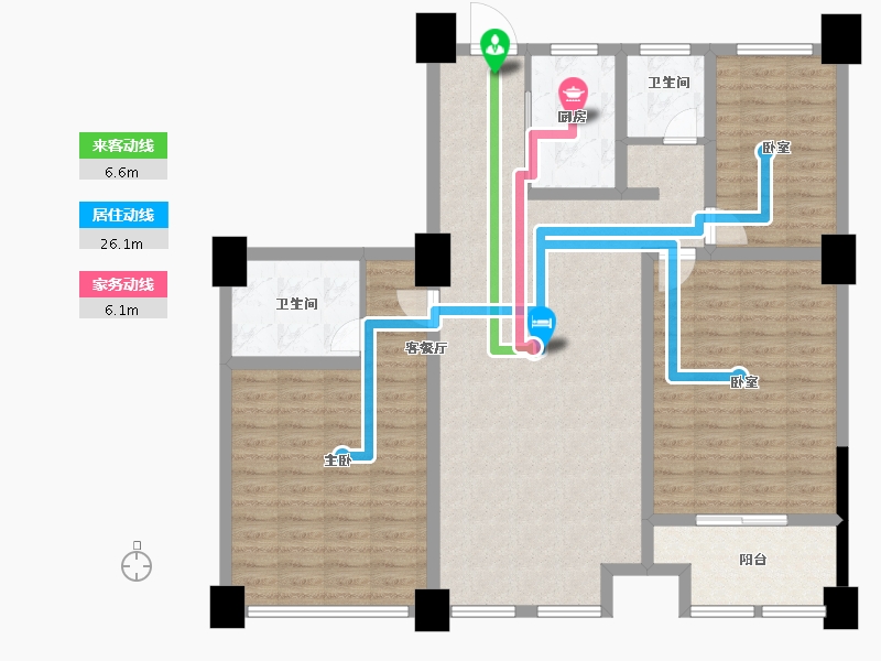 安徽省-宿州市-凤鸣广场-118.25-户型库-动静线