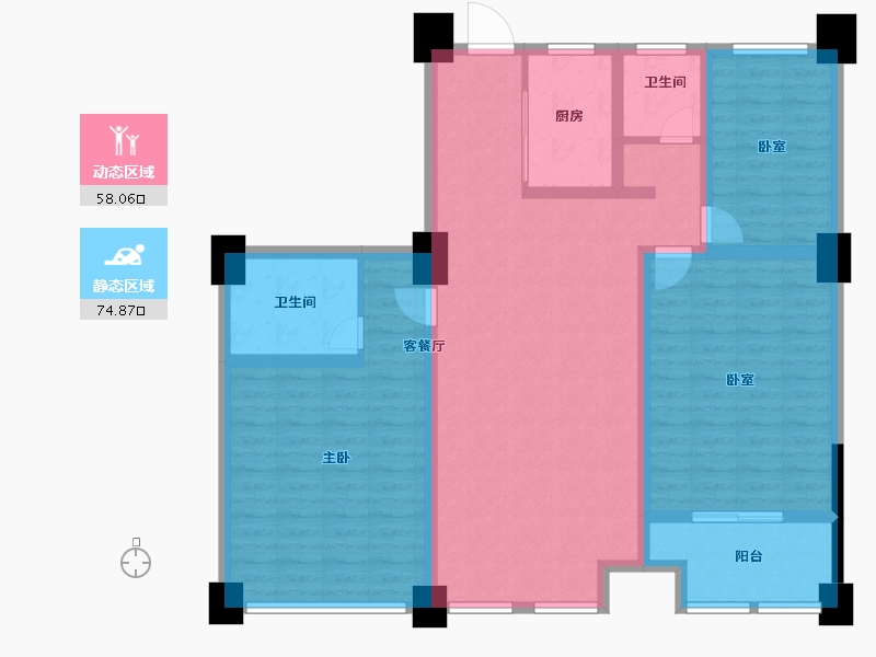 安徽省-宿州市-凤鸣广场-118.25-户型库-动静分区