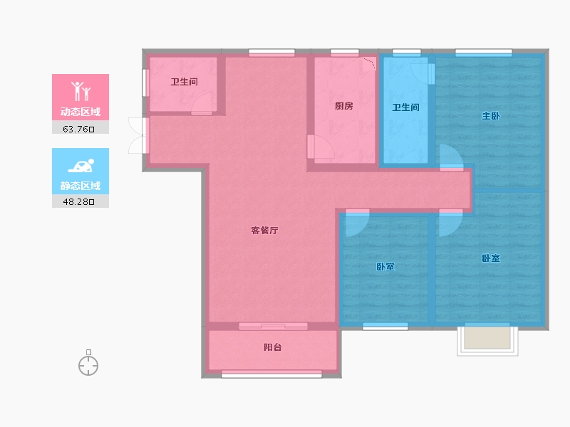 河南省-南阳市-北斗星城-99.55-户型库-动静分区