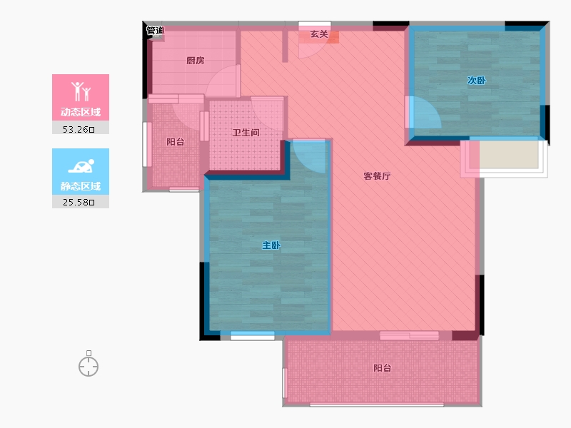 四川省-成都市-东山国际-69.44-户型库-动静分区