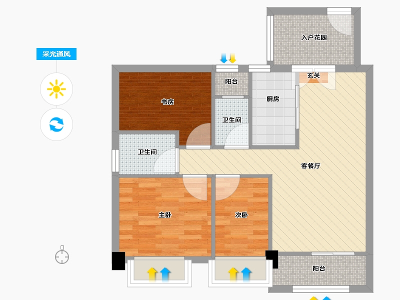 广西壮族自治区-柳州市-风情港-62.35-户型库-采光通风