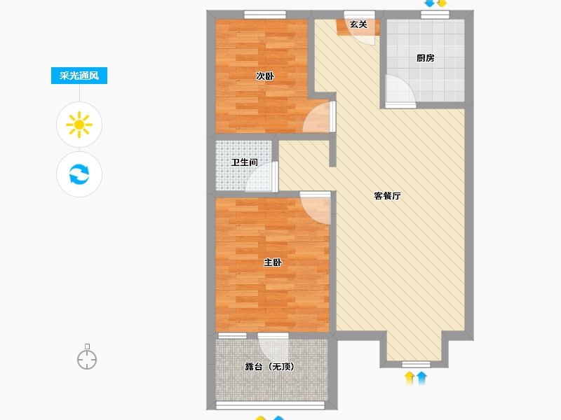 天津-天津市-贻港新城-62.35-户型库-采光通风