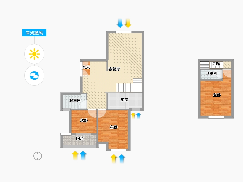 浙江省-杭州市-野风启程-79.45-户型库-采光通风