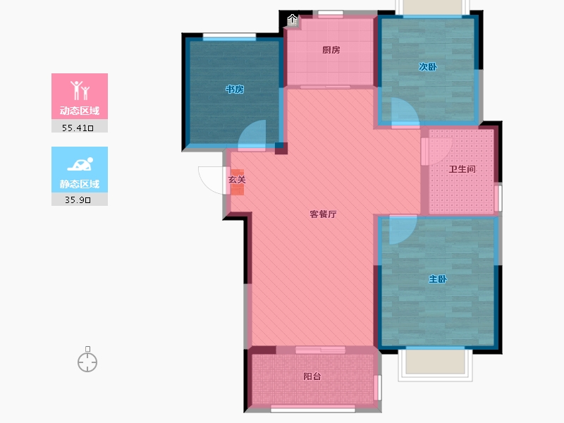 山东省-济南市-海信贤文世家-80.38-户型库-动静分区