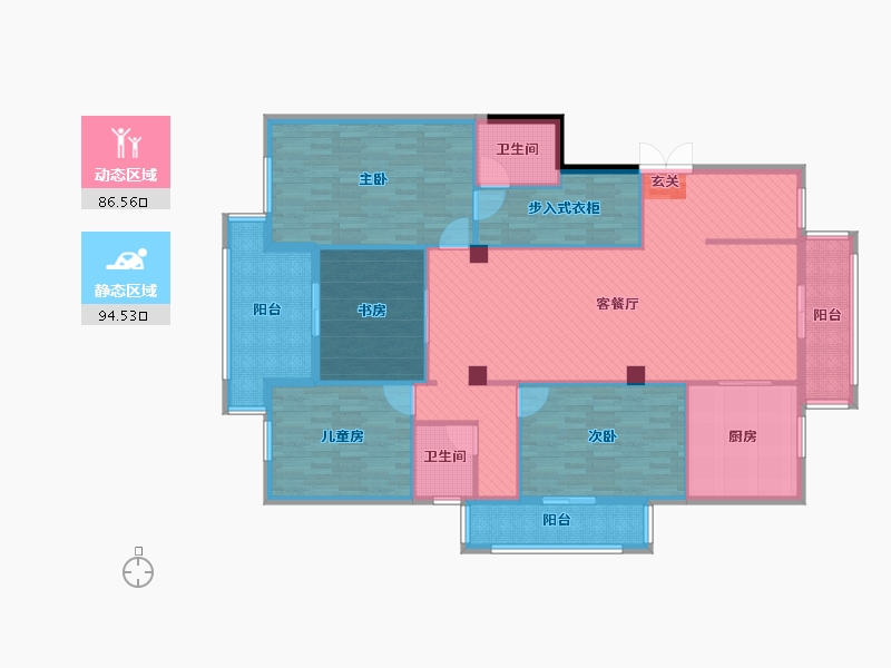 福建省-福州市-长乐-163.52-户型库-动静分区