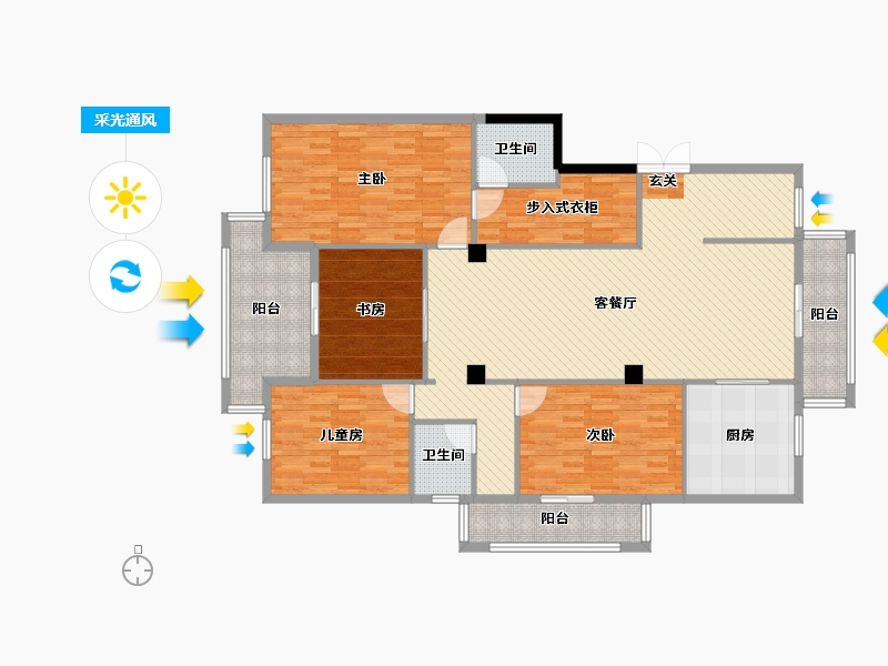 福建省-福州市-长乐-163.52-户型库-采光通风