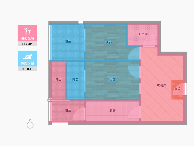 北京-北京市-新壁街-52.72-户型库-动静分区