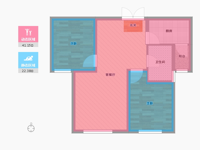 新疆维吾尔自治区-乌鲁木齐市-华旗龙湾-55.14-户型库-动静分区