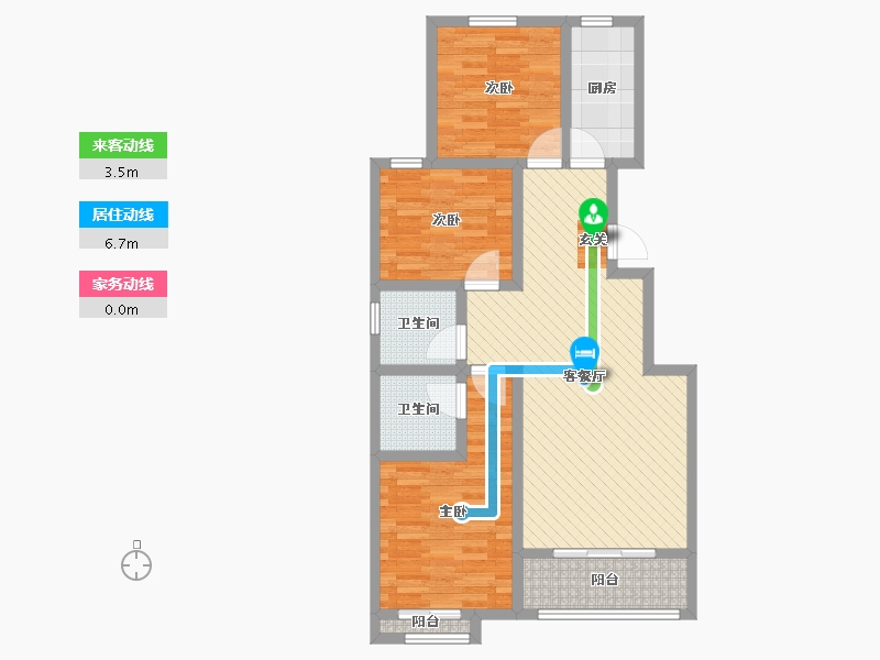 陕西省-咸阳市-阳光城-83.99-户型库-动静线