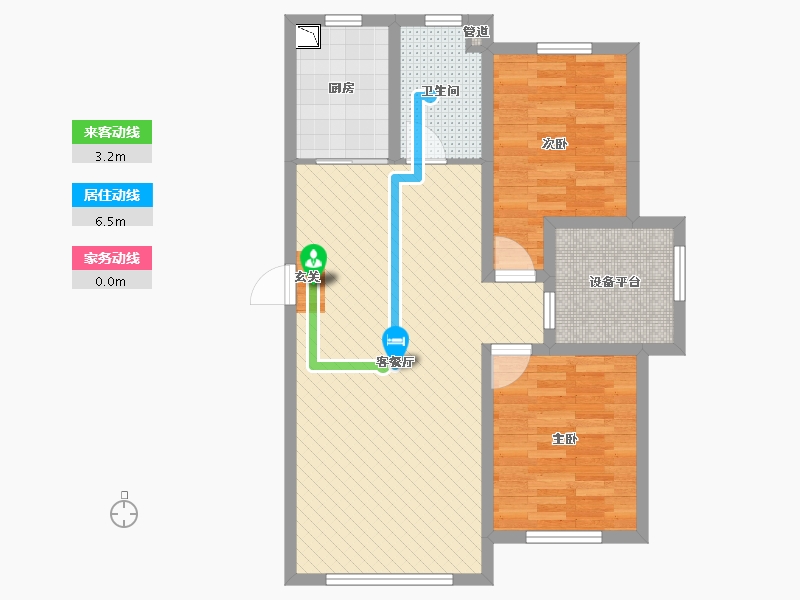 辽宁省-沈阳市-亿居地中海-75.55-户型库-动静线