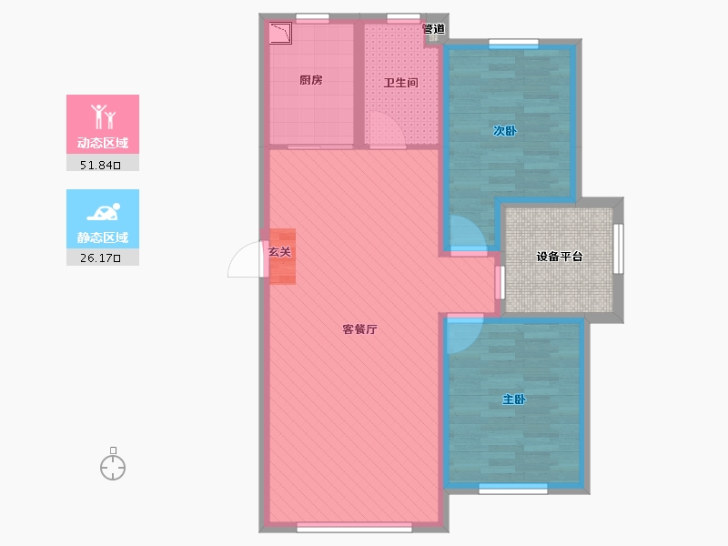 辽宁省-沈阳市-亿居地中海-75.55-户型库-动静分区