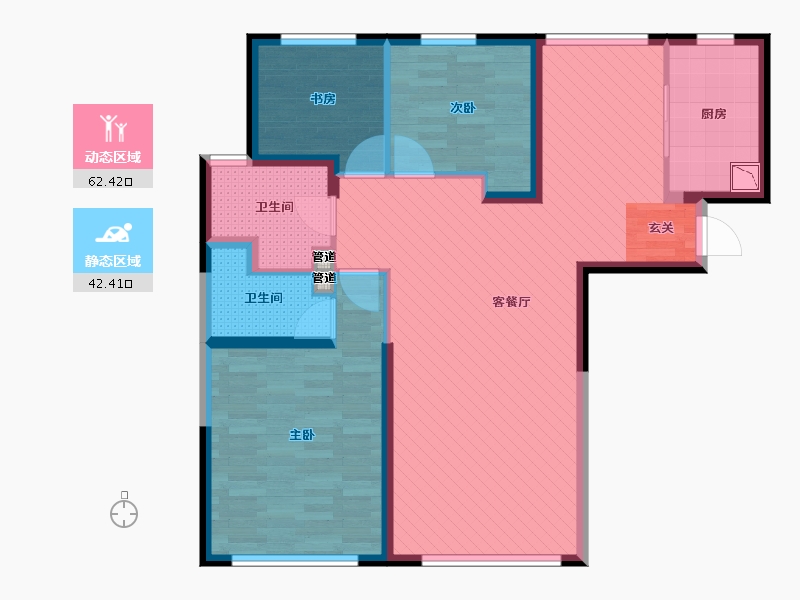 辽宁省-大连市-钻石9座-93.60-户型库-动静分区