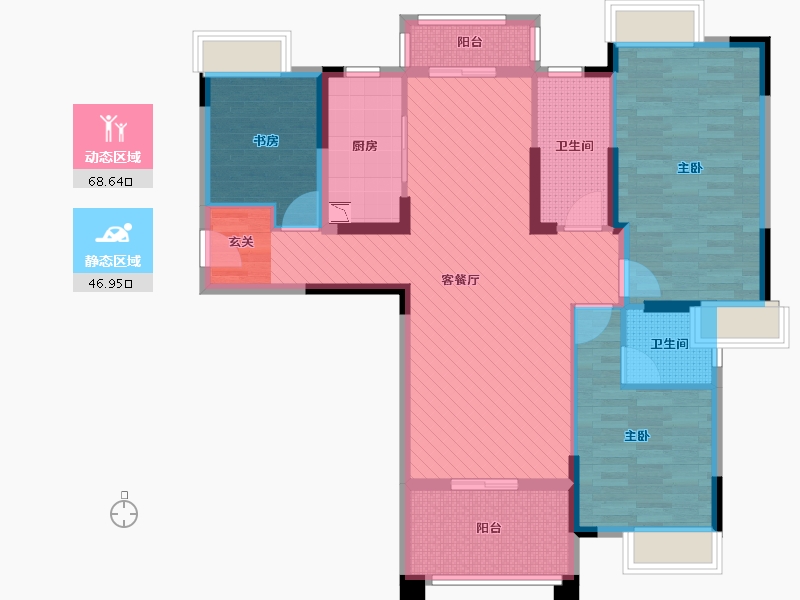 湖北省-武汉市-南国明珠-101.77-户型库-动静分区