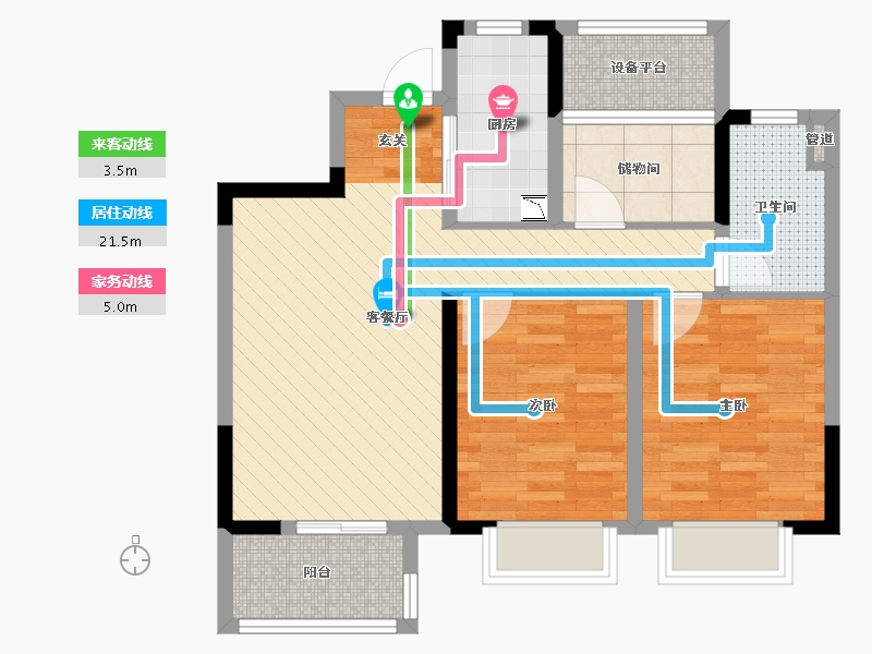 江苏省-南京市-金域东方-71.56-户型库-动静线