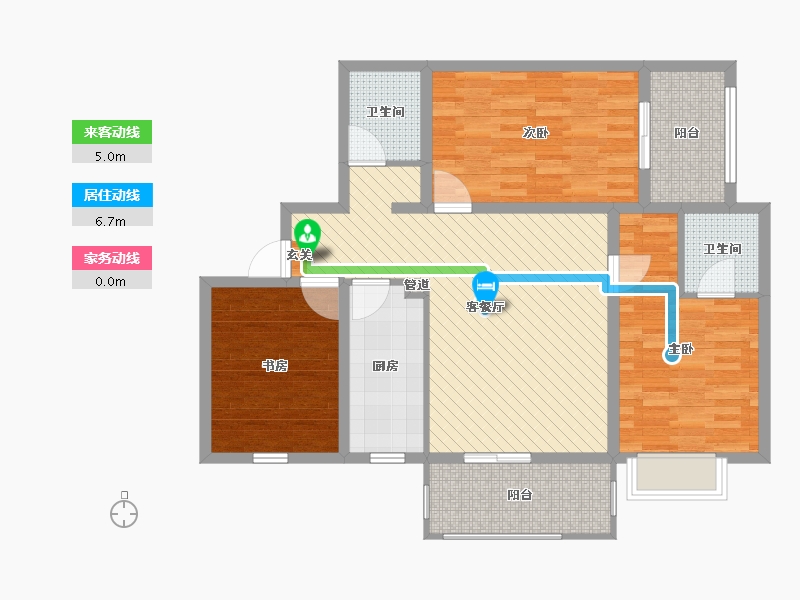 陕西省-西安市-咸宁东路49号-92.00-户型库-动静线