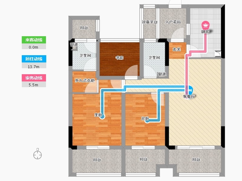 浙江省-杭州市-金满府-88.18-户型库-动静线