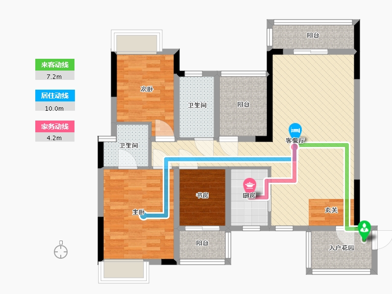 湖北省-武汉市-铁机村还建楼-89.09-户型库-动静线